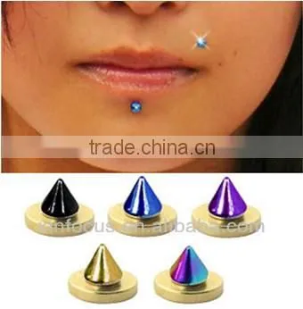 Titanium Magnetic Fake Labret - Spike body jewelry