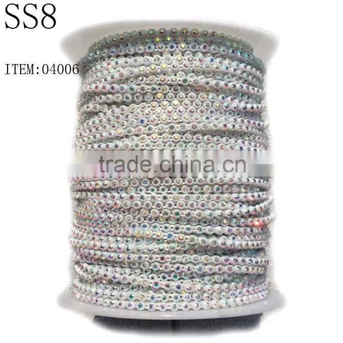 SS8 single rhinestone cup chain