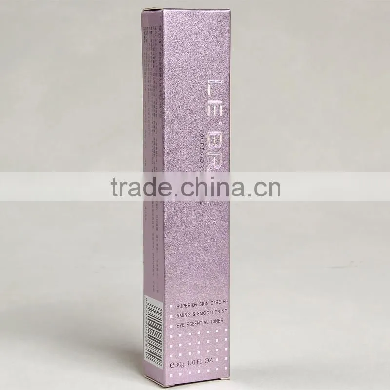 Cosmetics packaging box with glossy lamination for eye essential toner
