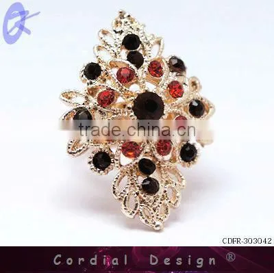 hot sale wholesale fashion colour rhinestone diamond ring