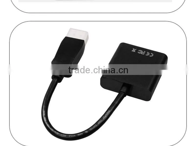 2016 new arrival display port to vga adapter