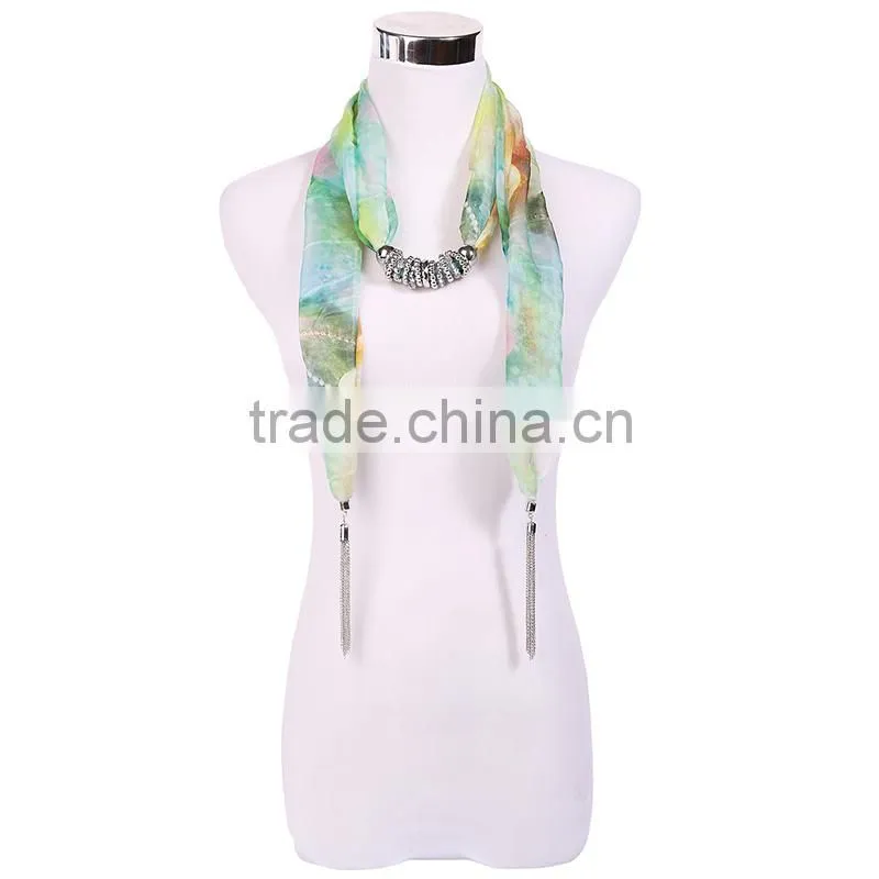 China fashion jewelry new product soft chiffon scarf fashion necklaces