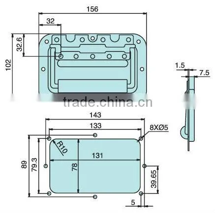 Lipson HP-329 Chest Handle, Recessed Hnadle