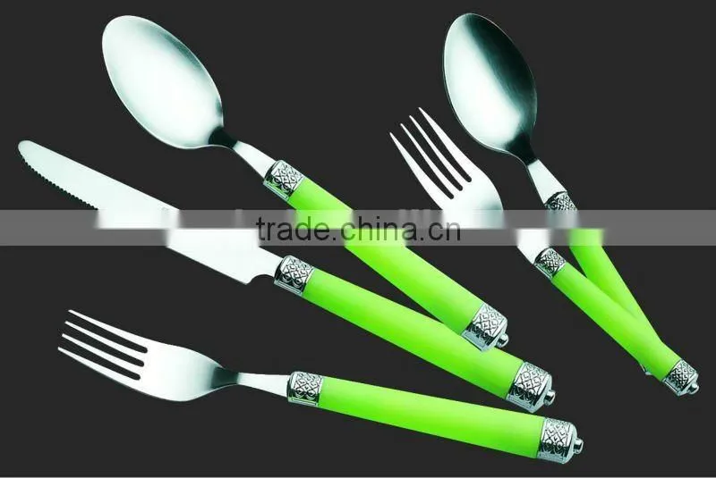 Stainless steel plastic cutlery holder set
