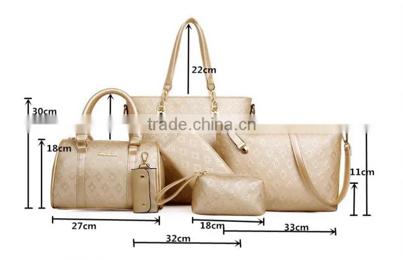 made china wholesale handbags collection woman 6 in 1 bags and cluthes