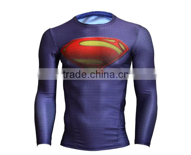 Avengers Marvel Cartoon Super Heroes Compression Quick Dry Long Sleeve Shirt Base Layer Men Gym Clothing