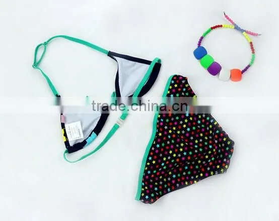 Girls Kids Cartoon Print Bikini Set Child Stars Swimwear Swimming Bathing Suit