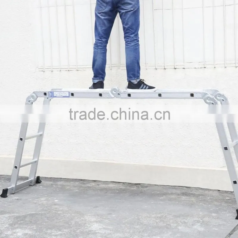 NEW 3.6M FOLDING 4 X 3 ALUMINIUM MULTI PURPOSE LADDER MULTI FUNCTION + PLATFORM