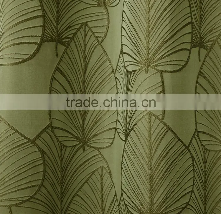 Welcome OEM floral thick fabric polyester embroidered jacquard sofa upholstery fabric,blackout curtain fabric