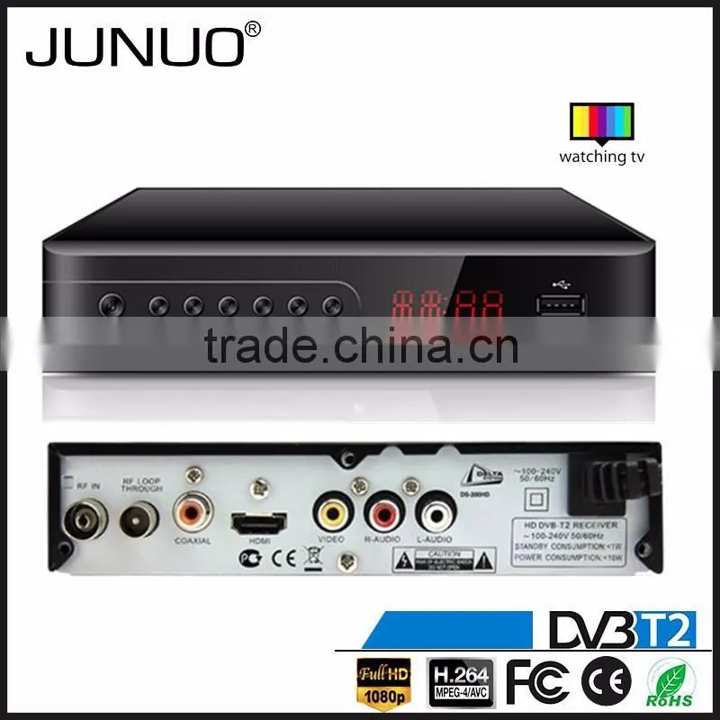 JUNUO shenzhen manufacture OEM quality FTA HD mpeg4 digital terrestrial tv decoder set top box dvb-t2 Nigeria