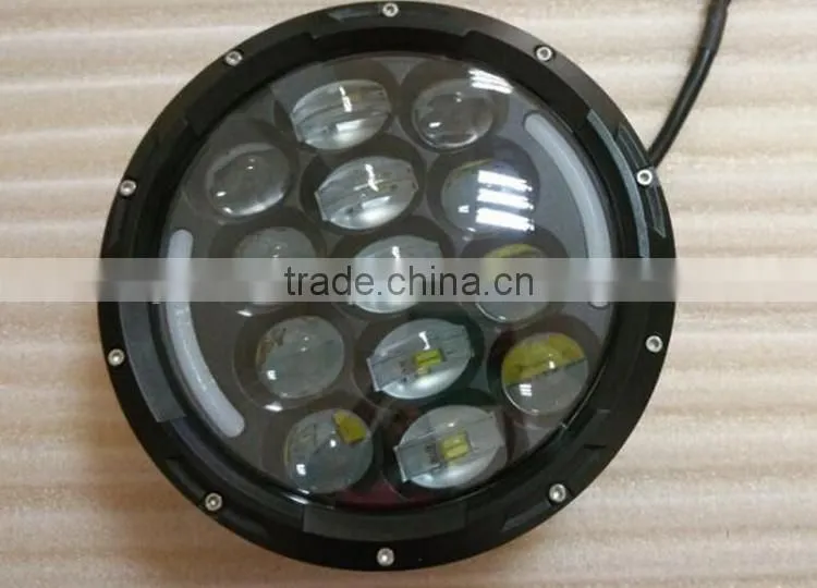 Top New 7" Round Jeep Headlight, 78W Hi/Low Jeep Headlight with H4 H13 Converter