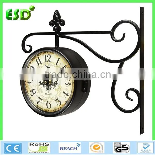 2015 double sided garden wall clock