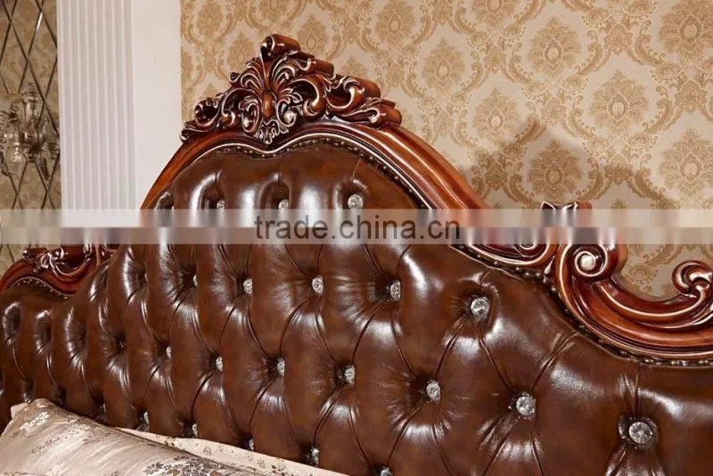 2016 Yumian luxury European type Classic style bedroom set Bed Bedside table Wardrobe Dressing table Commode