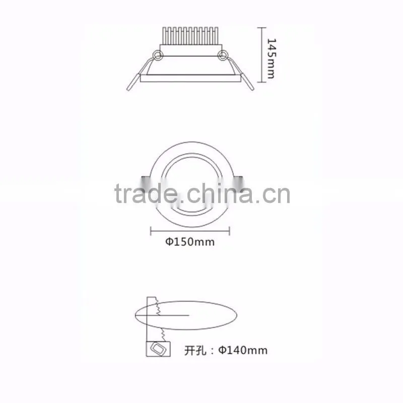 NEW products 15W 4inch/6inch/8inch round recessed led ceiling light