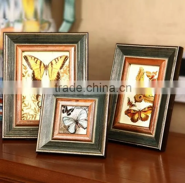 Top quality exquisite wall Decorative archaistic wooden picture Rahmen Handmade baroque Antique Natural solid wood photo frame