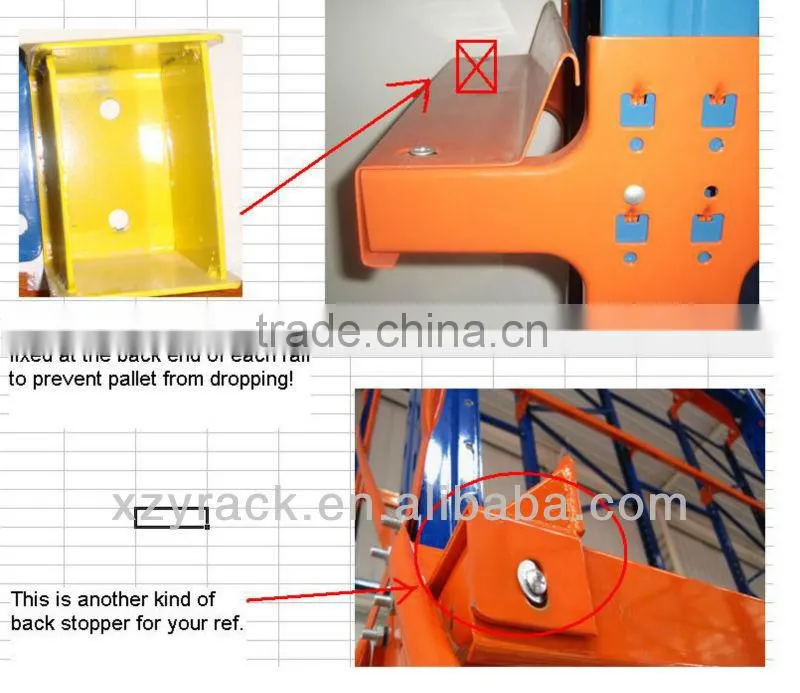 drive in type teardrop pallet rack