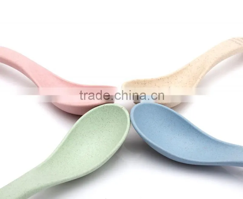Biodegradable wheat straw and plastic spoon