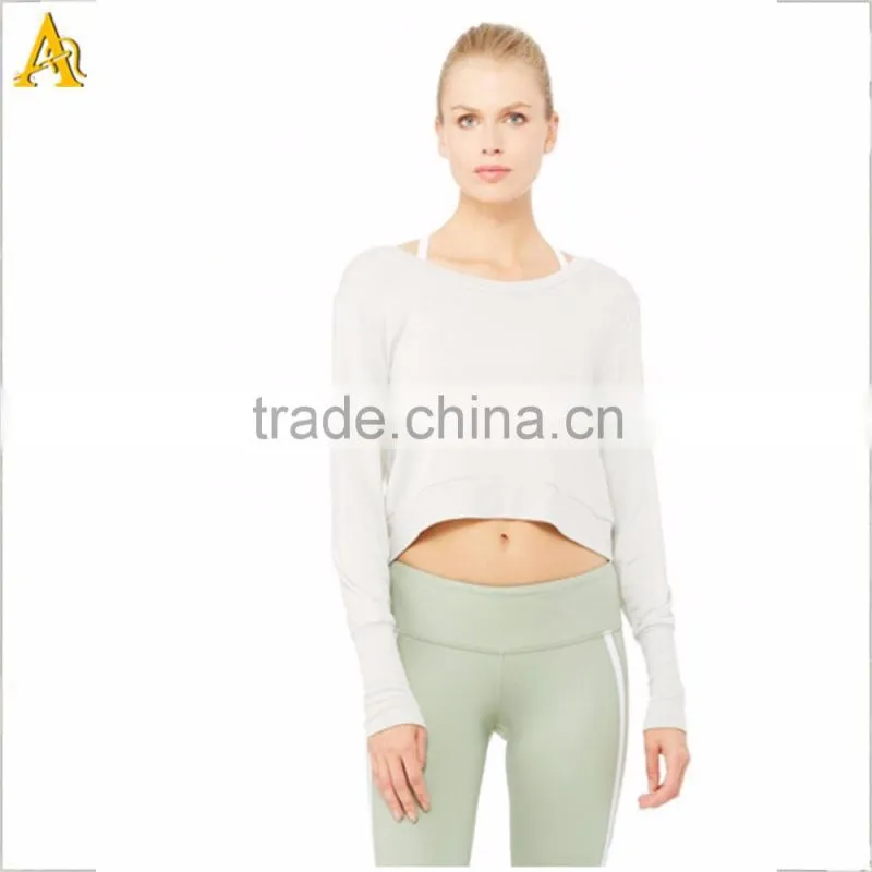 custom printing women blank long sleeve plain slim china t shirt factory