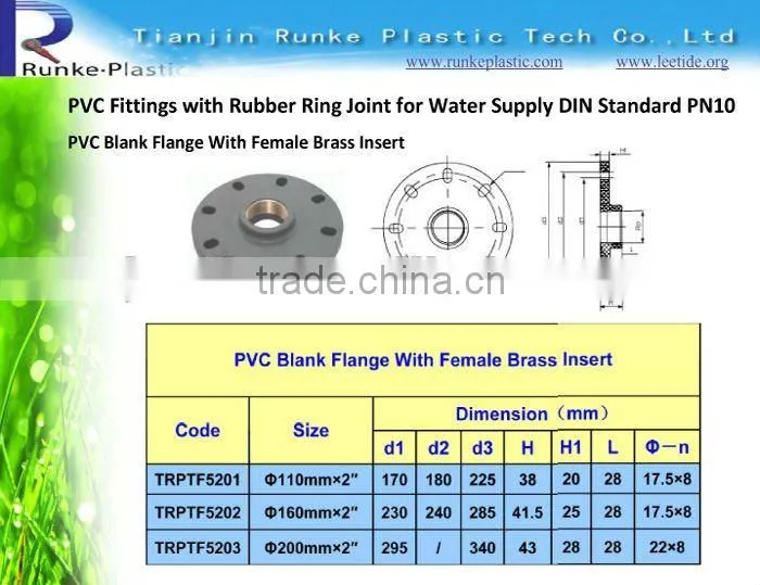 PVC Pipe TS Flange for Water Supply DIN PN10