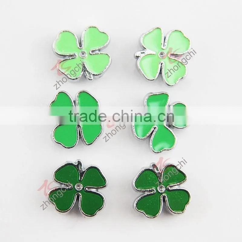 zinc alloy material lucky clover charm for bracelet (JP08)