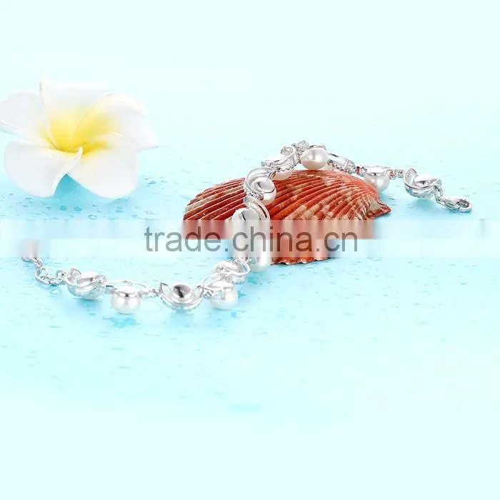 925 sterling silver natural fresh water pearl perfect round pearl bracelets
