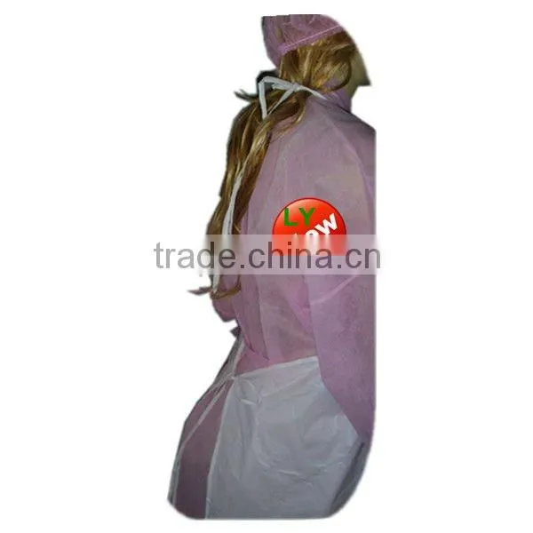 Long white waterproof medical use apron