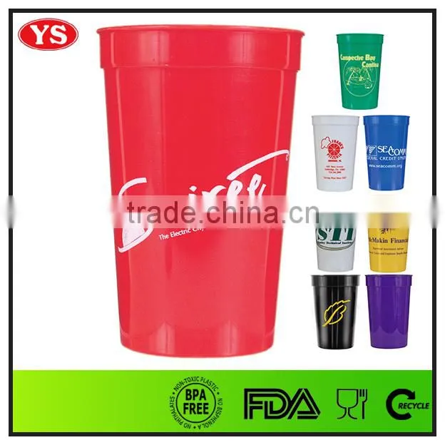 Customized 16 oz plastic Smooth Stadium cup