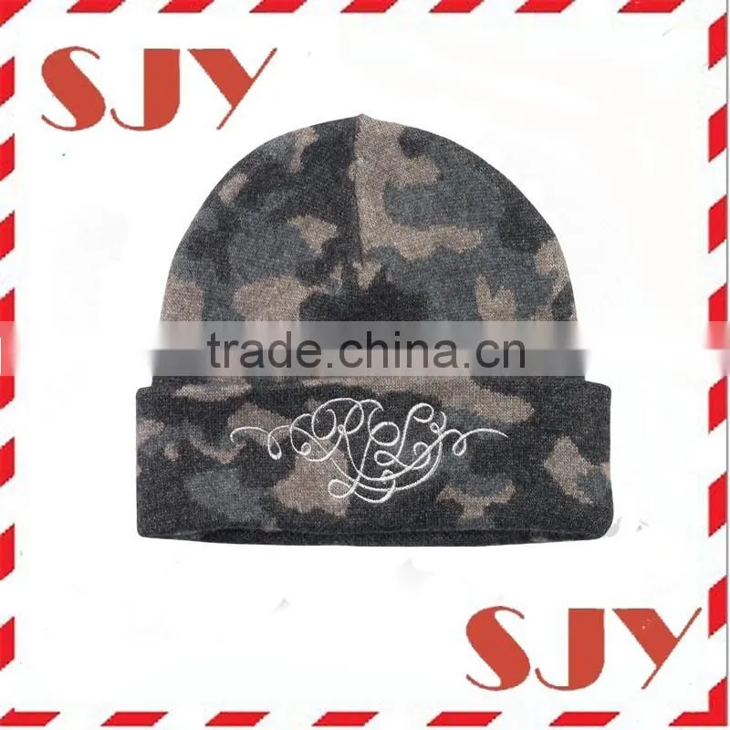 outdoor custom emrboidery 6 panel woodland camo hunting hats