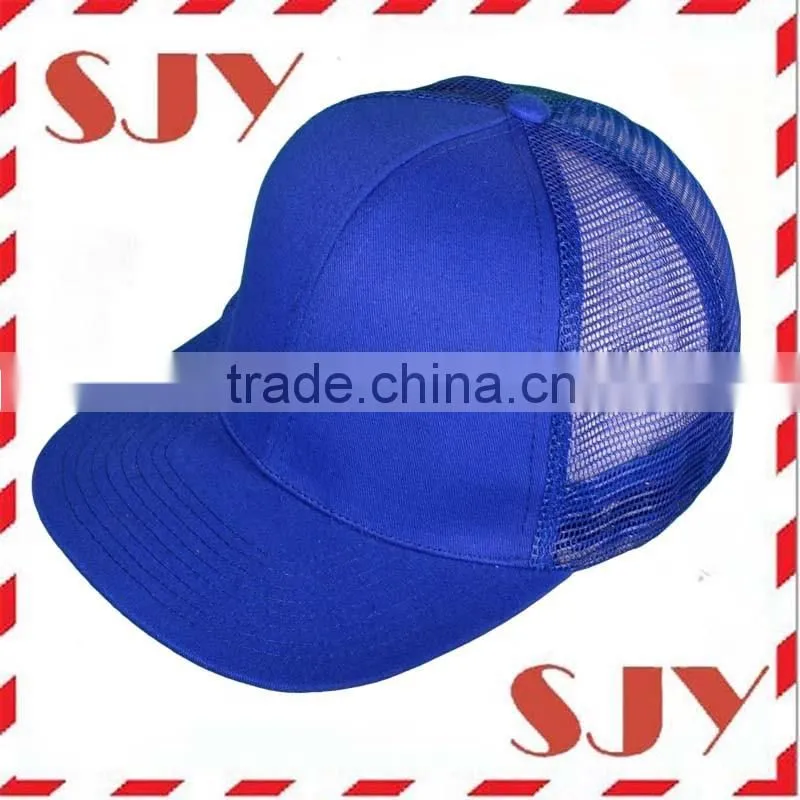 Blank wholesale flat bill camo trucker mesh cap