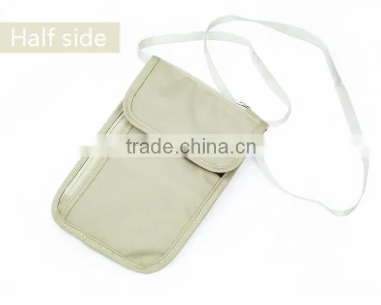 Lady fashion travel rfid neck wallet