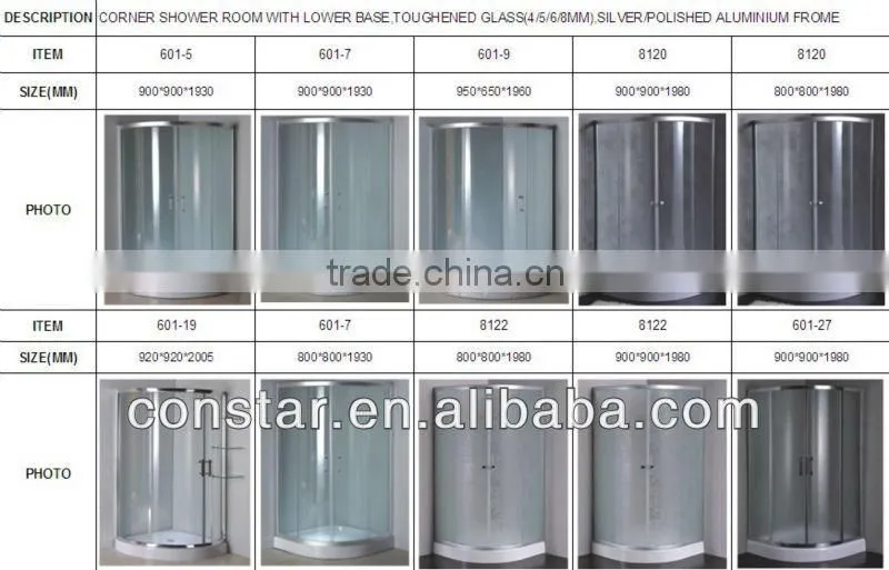 Corner shower enclosure