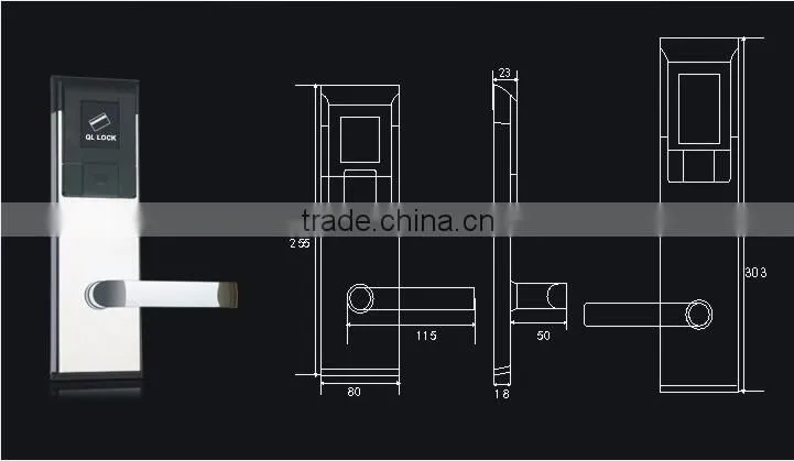 RFID card hotel lock with Pro usb card system