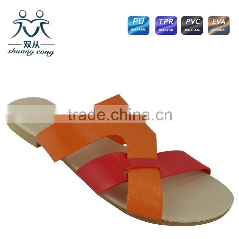 Factory price ladies cross-belt shenae grimes flat slippers and shoes