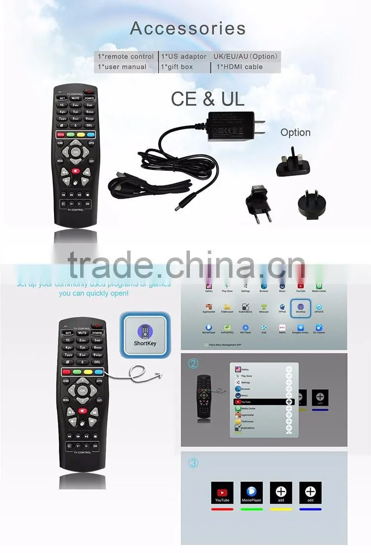 Yoka TV dual frequency wifi S905X quad core CPU penta core gpu on the top box