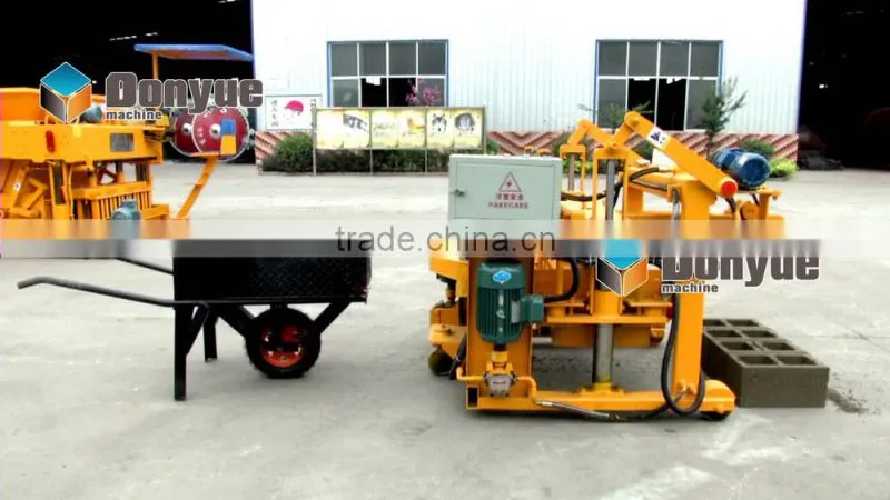 Small QT40-3A auto movable hollow / solid block maing machine low cost