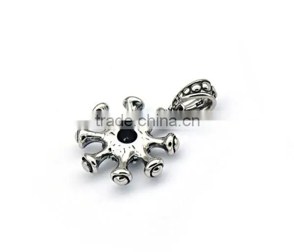 wholesale fashion jewelry high quality Rudder pendant casting black stone biker pendant jewelry