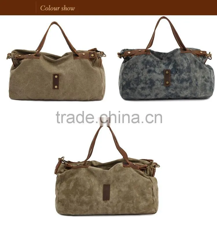 fashion ladies waxed canvas tote bag with cheap price