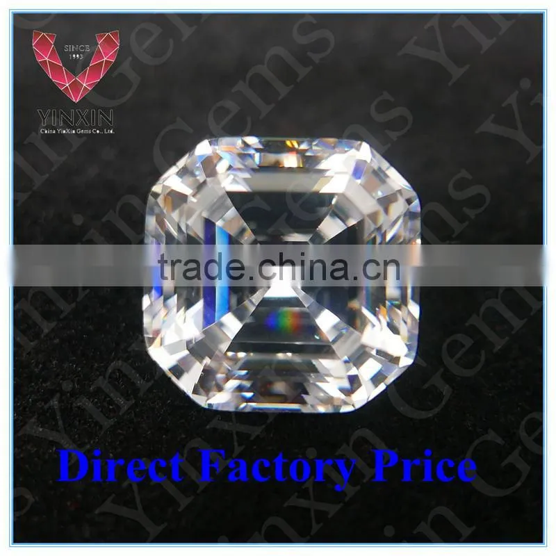 Top Quality clear rough synthetic gemstones Asscher cut