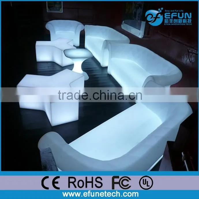remote control battery powered illuminated rgb full color bar longue led double sofa