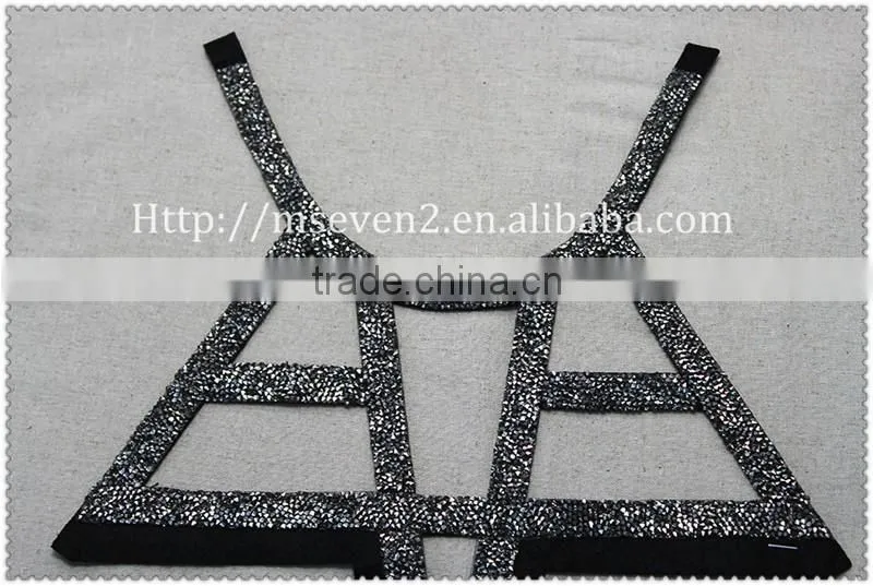 New fashion design big hot fix rhinestone collar, women beaded collar