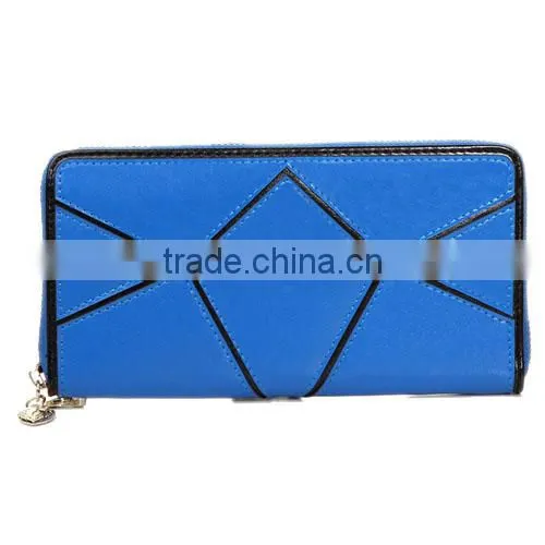 2014 Ladies Women Color Match New Fashion Genuine Leather Long Style Wallet (BCN016)