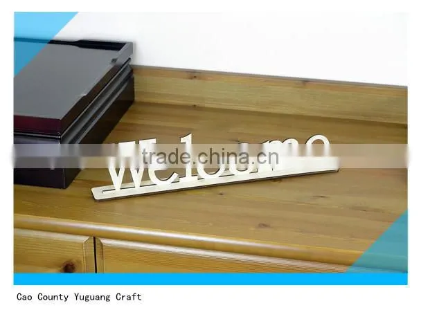 WELCOME home door white wooden word sign