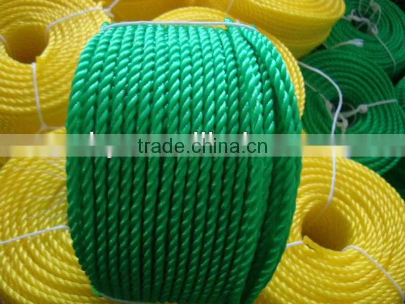 PE rope 3 strand twisted pp rope plastic rope