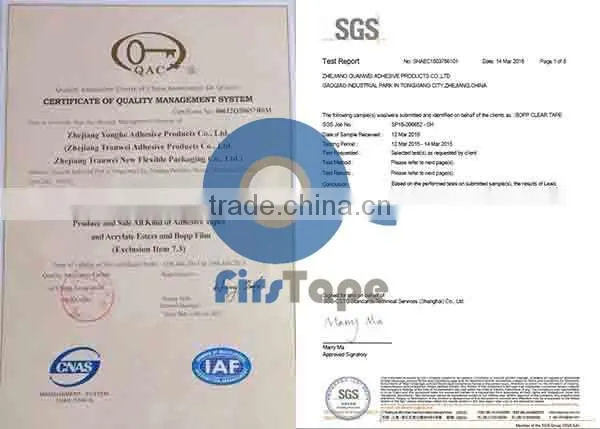ISO SGS CERTIFICATE HEAT RESISTANT DUCT TAPE