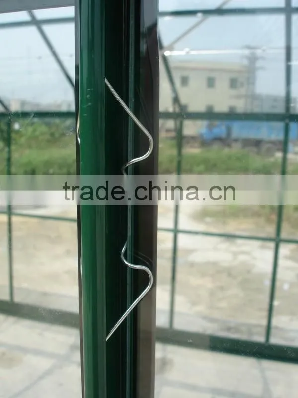 Aluminium spring clips dark green glass greenhouse HX78125G-1