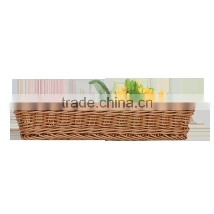 Eco-friendly rattan fruit baskets for supermarket display rack