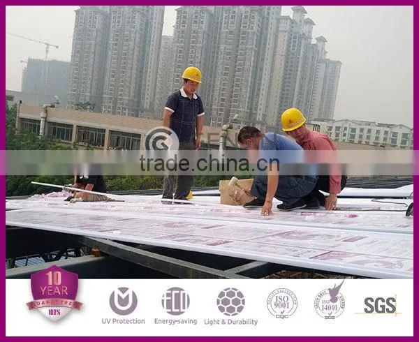 Gensin 12mm 3-layer W-Structure U-locking design polycarbonate sheet 10-year warranty 700mm