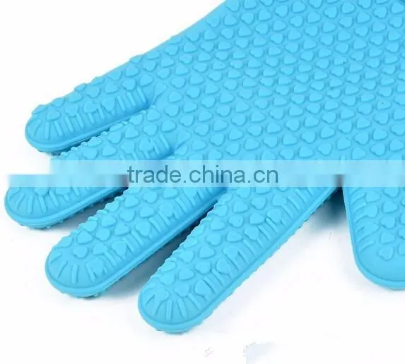 Silicone BBQ Grilling Gloves, silicone oven gloves with fingers hand gloves