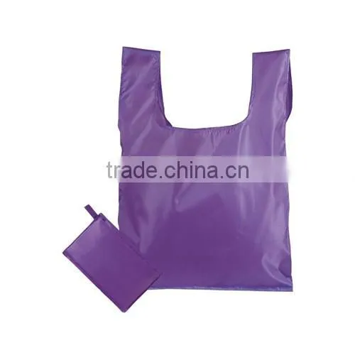 Portable folding polyester 210D shopping bag