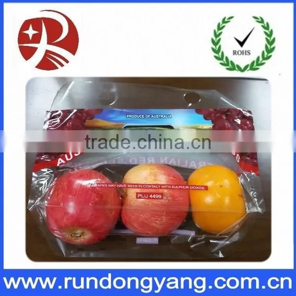 stand up pouch zipper fruit packing bag with air holes and handle